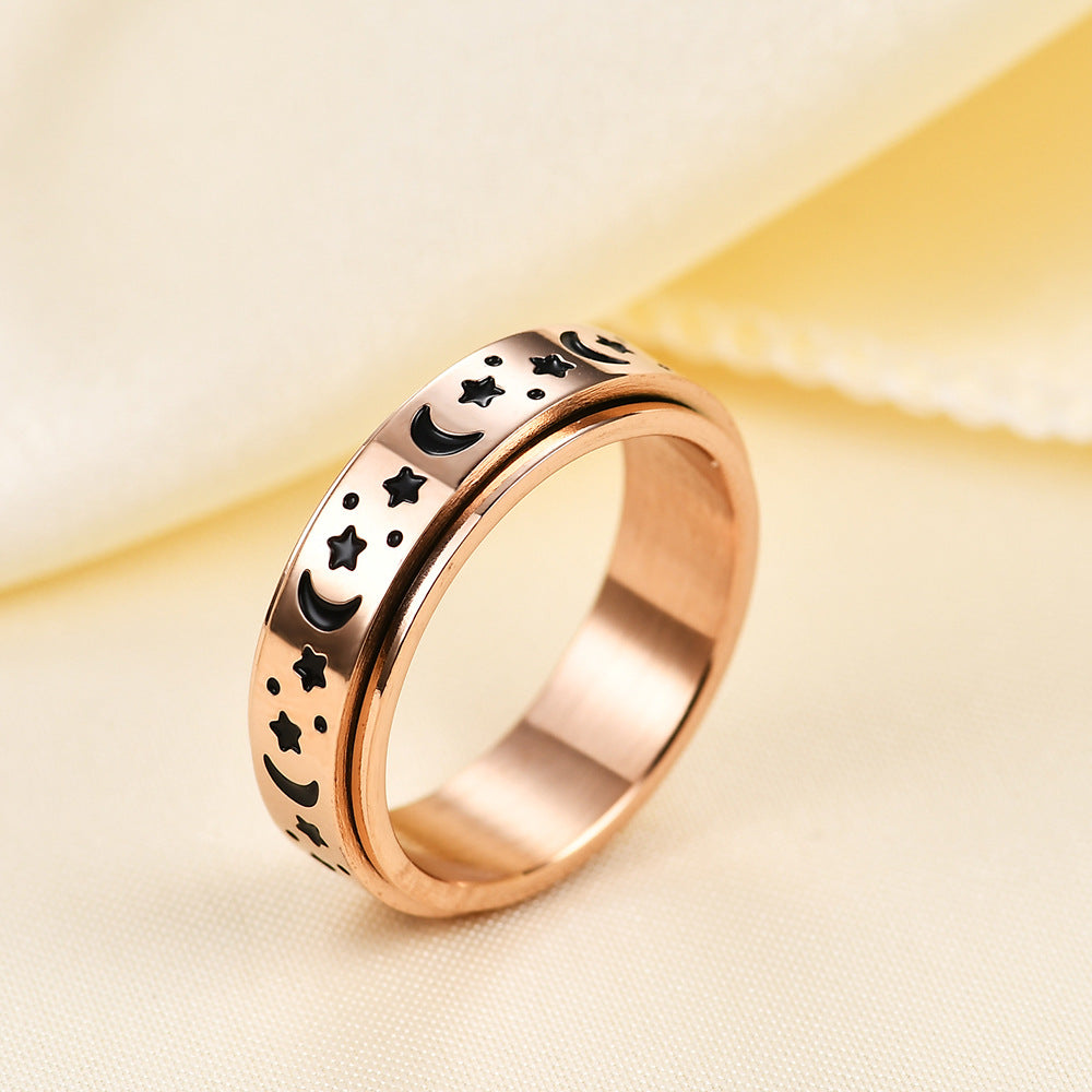 Herren Ring mit kunstvollem Mond- und Sternmotiv Shop Nory
