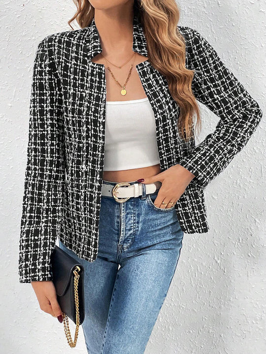 Damen Modische Tweedjacke