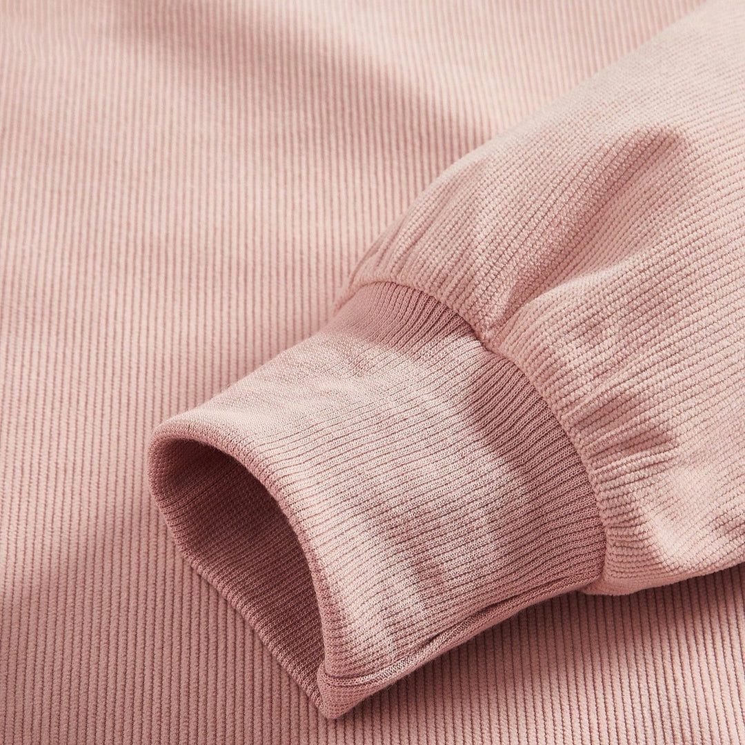Damen weit geschnittenes Sweatshirt mit geripptem Material und Ballonärmeln Shop Nory