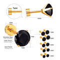 Damen Edelstahl Ohrstecker mit schwarzem Zirkonia Shop Nory