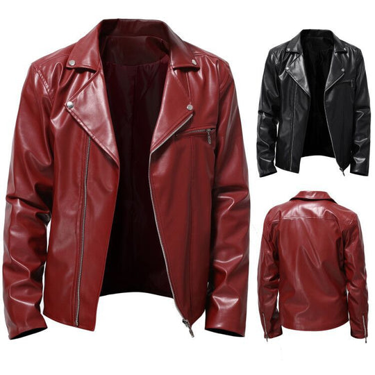 Herren Bikerjacke aus hochwertigem Kunstleder