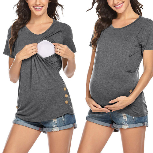 Damen Stillshirt mit praktischen Knöpfen