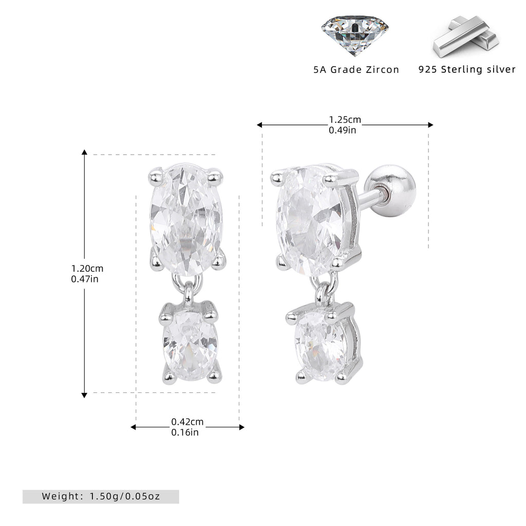 Damen Ohrstecker mit elegantem Zirkonanhänger aus 925 Sterling Silber Shop Nory