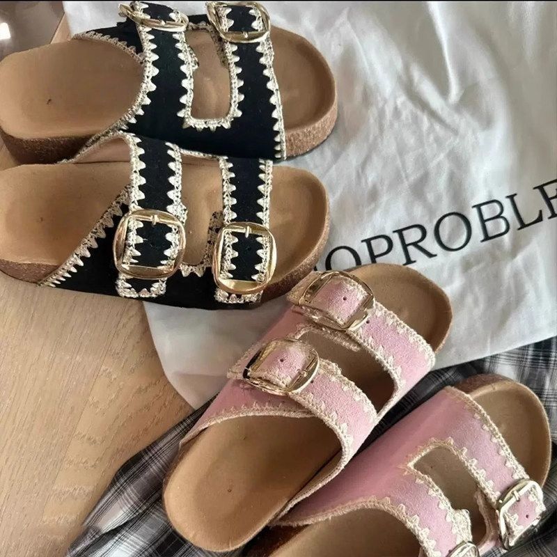 Damen Comfort-Sandalen mit zweifachen verstellbaren Riemen, gepolstertem anatomischem Fußbett und goldener Metallschnalle Shop Nory