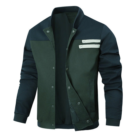 Herren Varsity-Bomberjacke im Canvas-Mix mit Druckknopf-Leiste und Rippbündchen Shop Nory