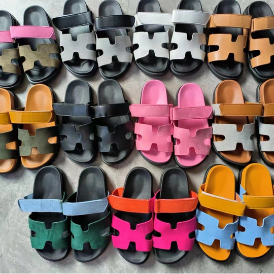 Damen bequeme Kunstleder-Sandalen mit verstellbaren Riemen