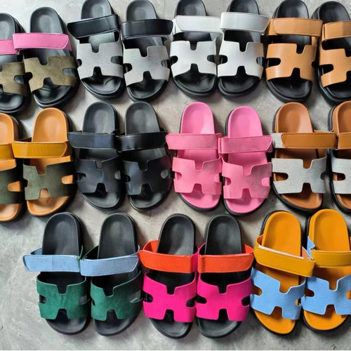 Damen bequeme Kunstleder-Sandalen mit verstellbaren Riemen