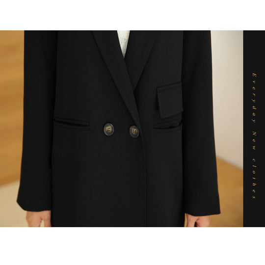 Damen Knieumspielender Einreihiger Wollmix-Longmantel im minimalistischen Tailoring Shop Nory