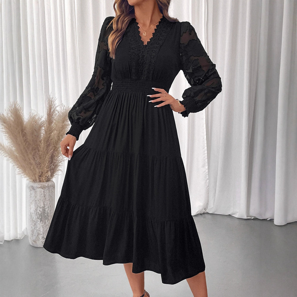 Damen Elegantes Maxikleid mit Spitzendetails Shop Nory