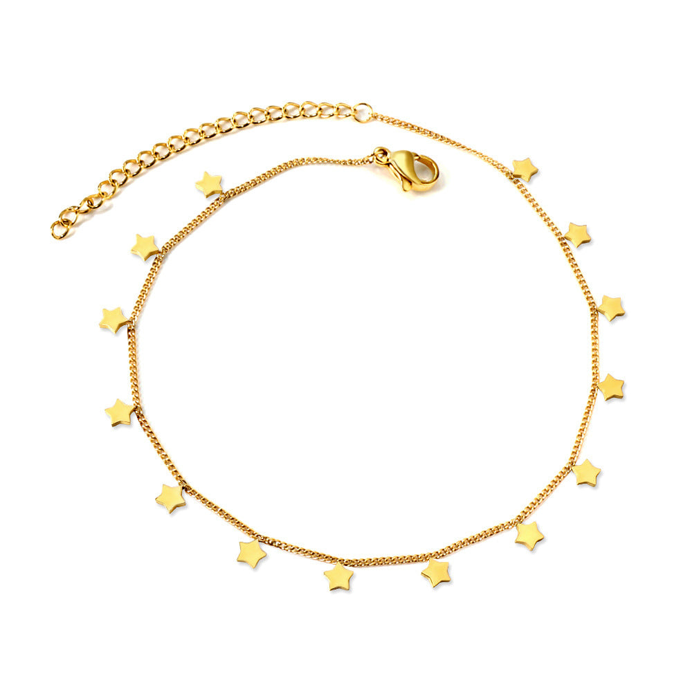Damen Halskette mit glänzendem Sternanhänger aus hochwertigem Edelstahl und goldplattierter Oberfläche Shop Nory