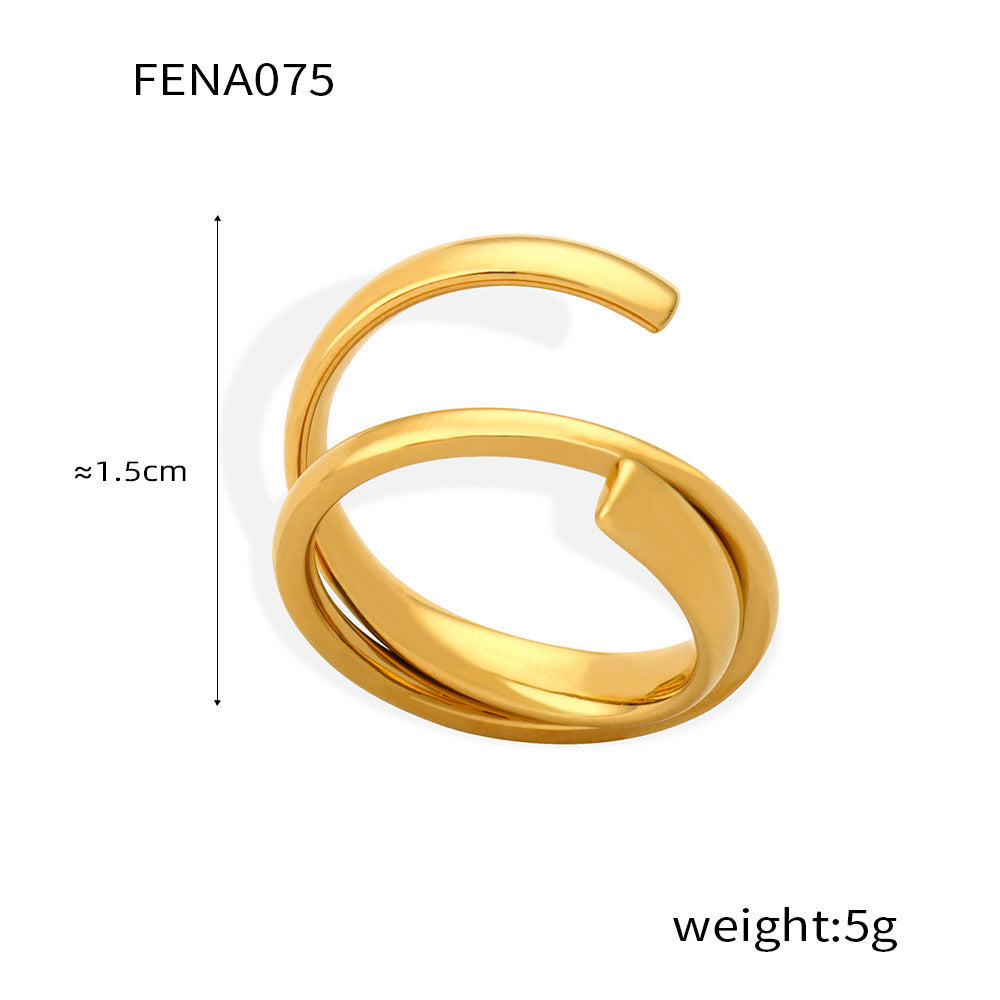 Damen Offener Ring mit modernem, geschwungenem Design Shop Nory