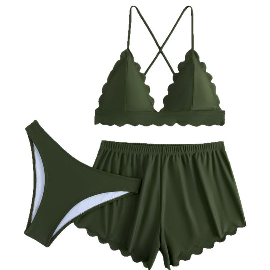 Damen Triangel-Bikini mit Shorts