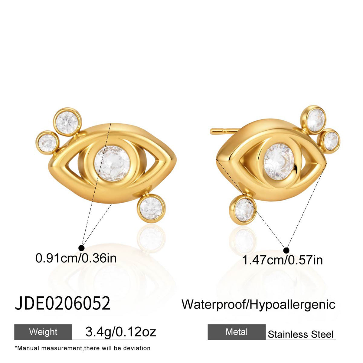 Damen Halskette mit hypnotisierenden Augenmotiv und funkelnden Zirkonia Shop Nory