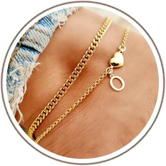 Damen Fußkettchen mit herzförmigem und initialisiertem Anhänger Shop Nory