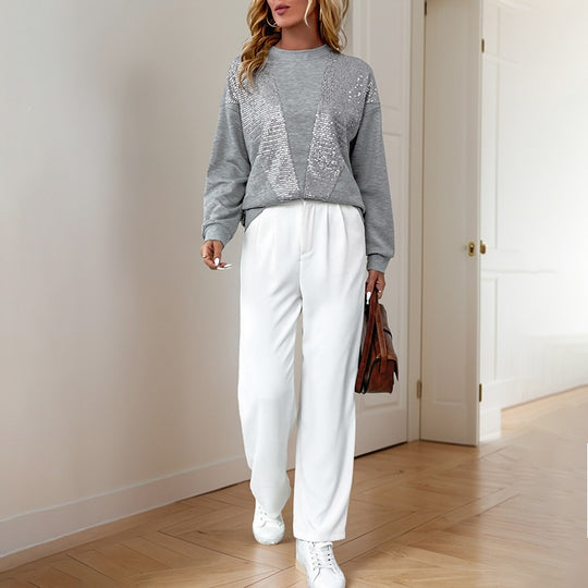 Damen Stylischer Pullover mit Glitzerdetails Shop Nory
