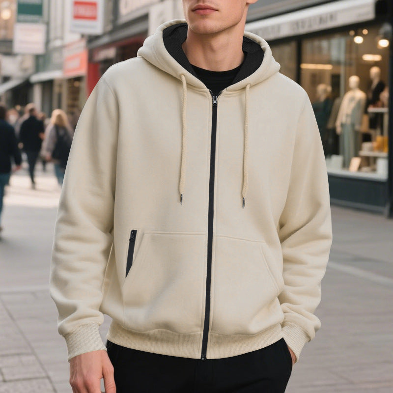 Herren Zip-Hoodie mit praktischen Taschen und atmungsaktiver Fleece-Innenausstattung