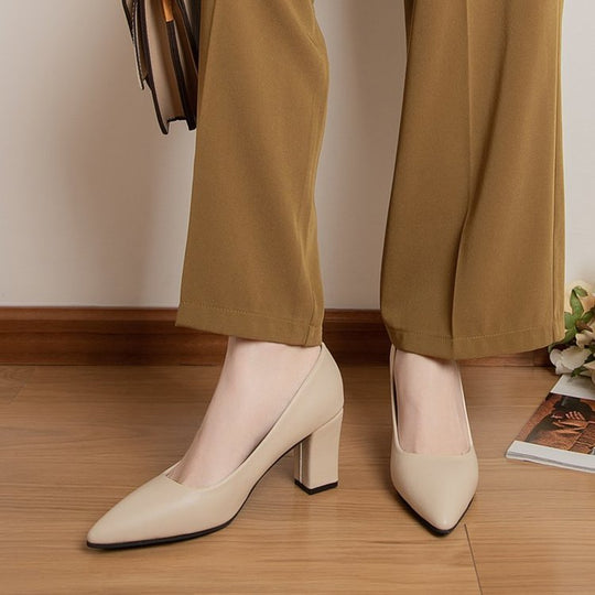 Damen elegante Pumps mit blockierendem Absatz Shopnory