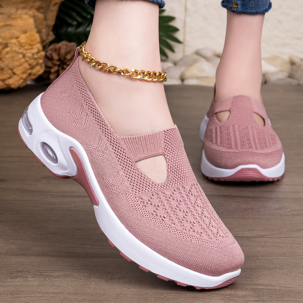 Damen Atmungsaktive Slip-On Freizeit-Schuhe mit dämpfender Sohle