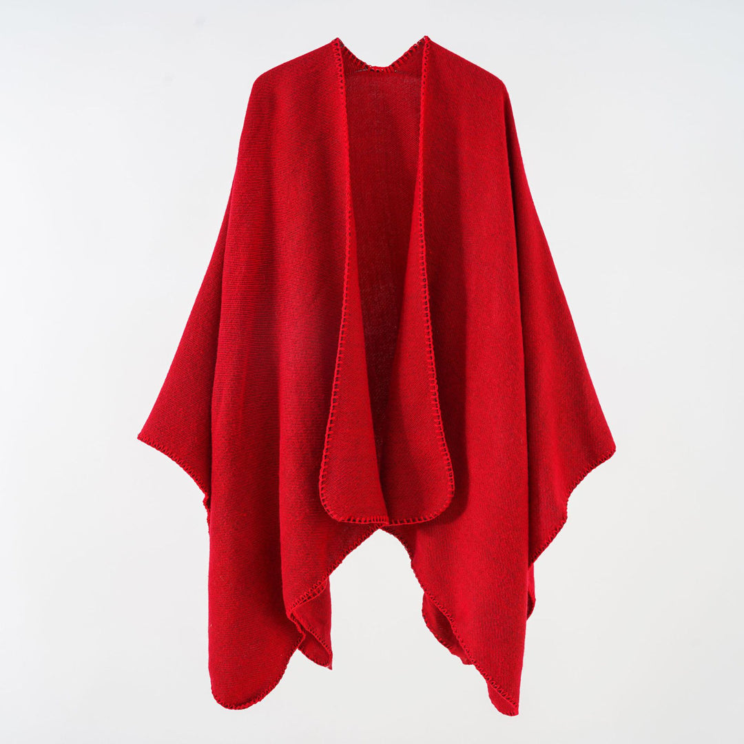 Damen Reversibler Strickponcho mit Zierkettnaht und Oversize-Fall Shop Nory