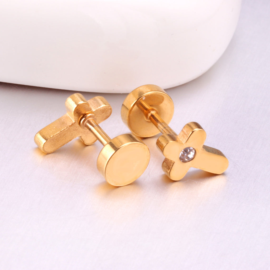 Damen Ohrstecker im Kreuzdesign mit Zirkonia Shop Nory