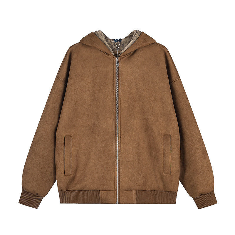 Damen Kapuzen-Zipjacke aus Veloursimitat mit Teddyfutter und gerippten Bündchen Shop Nory