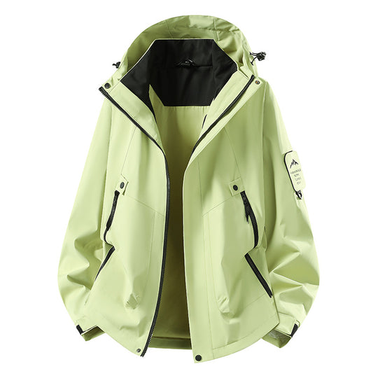 Herren Zwei-in-eins Wetterschutzjacke mit abnehmbarer Steppweste und verstellbarer Kapuze Shop Nory