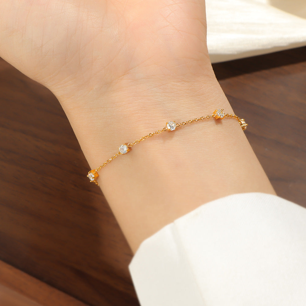 Damen zartes Armband mit funkelnden Zirkonia-Elementen Shop Nory