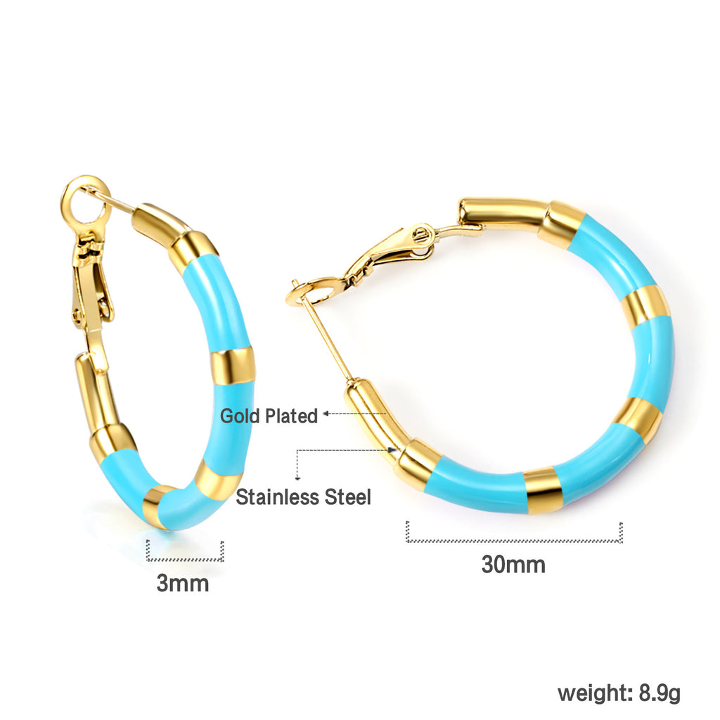 Damen Creolen mit farbigen Akzenten und hochwertiger Goldplattierung Shop Nory