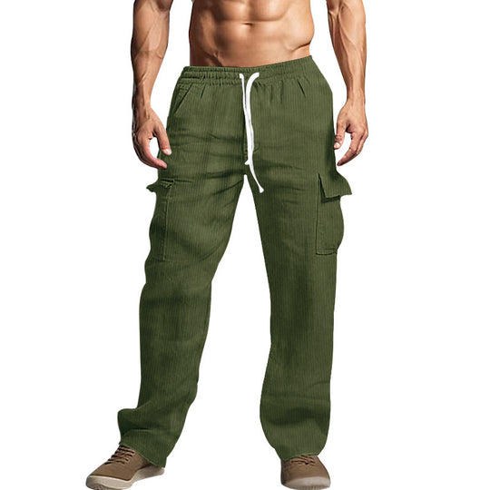 Herren Cord-Cargo-Hose mit elastischem Bund, Kordelzug & aufgesetzten Klappentaschen Shop Nory
