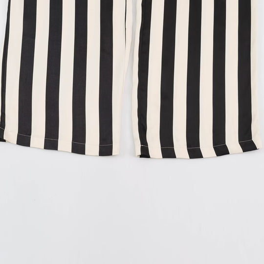 Damen Weite Palazzo-Hose mit vertikalen Streifen und elastischem Bund Shop Nory