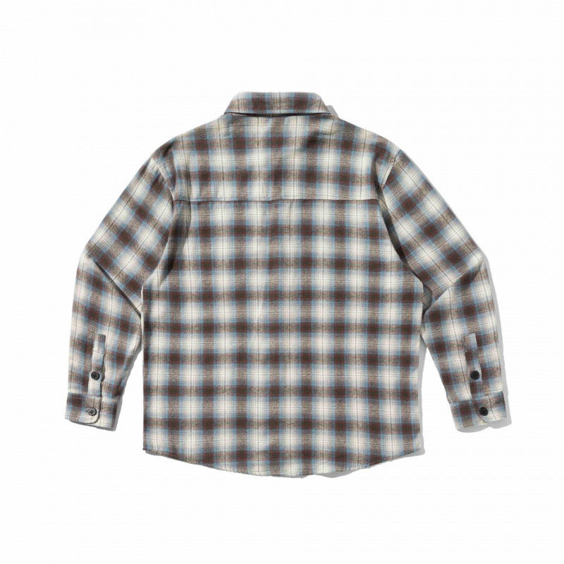 Unisex Kastenförmiges Karierter Flanell-Overshirt mit aufgesetzter Brusttasche Shop Nory