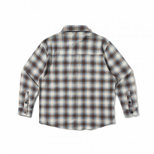 Unisex Kastenförmiges Karierter Flanell-Overshirt mit aufgesetzter Brusttasche Shop Nory