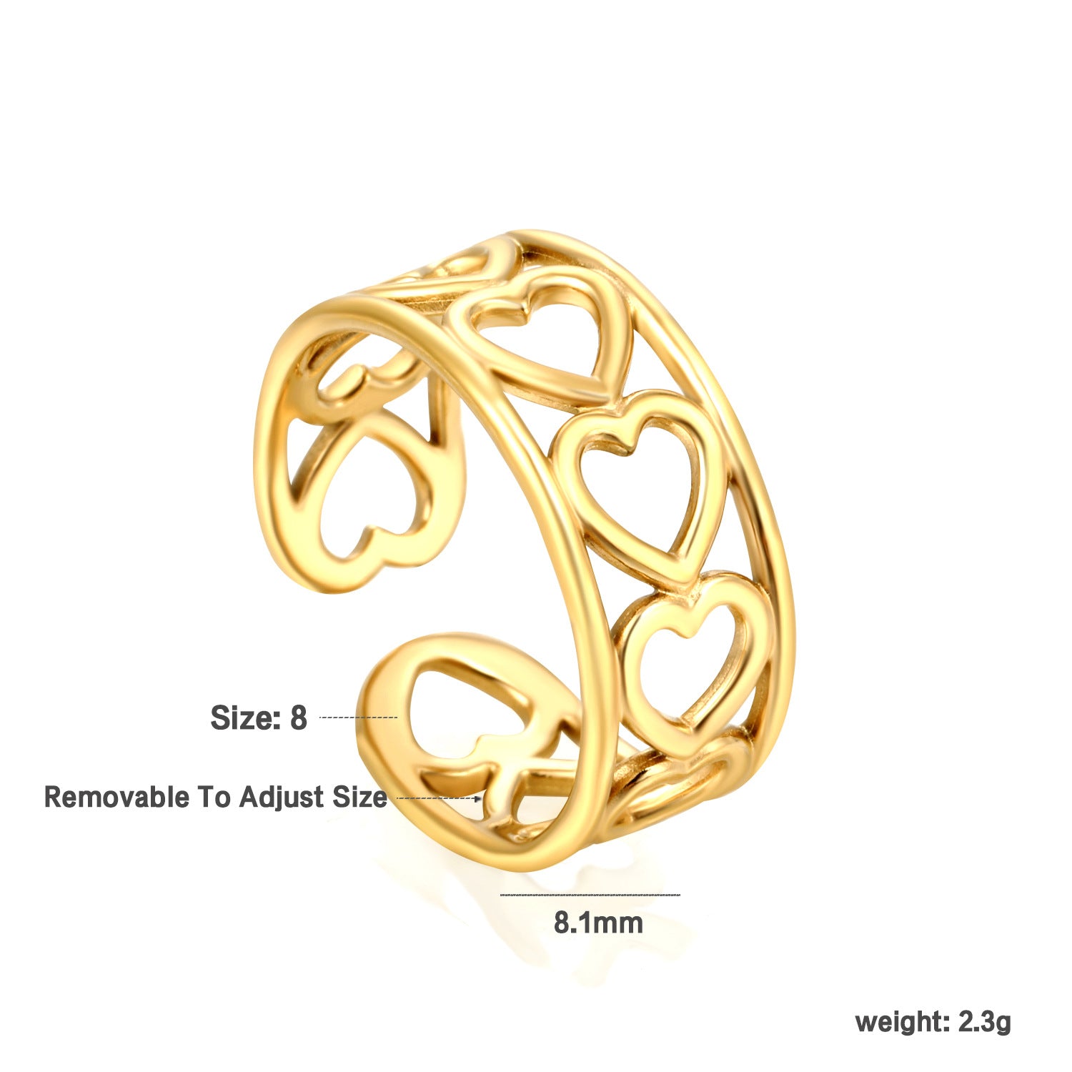 Damen offener Ring mit kunstvollem Design und anpassbarer Größe Shop Nory