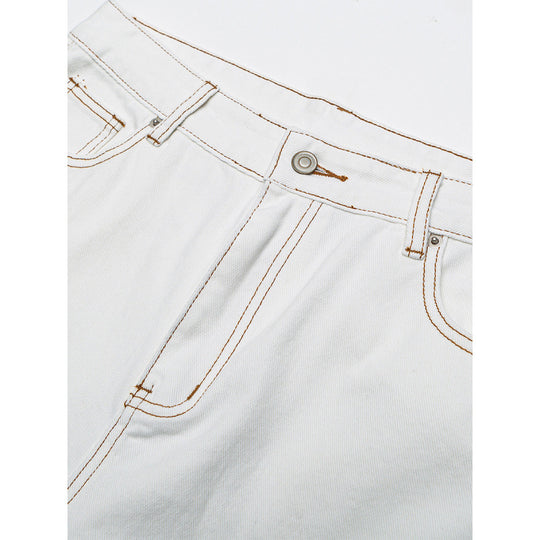 Damen Weite High-Waist Culotte-Jeans mit sichtbaren Kontrastnähten Shop Nory
