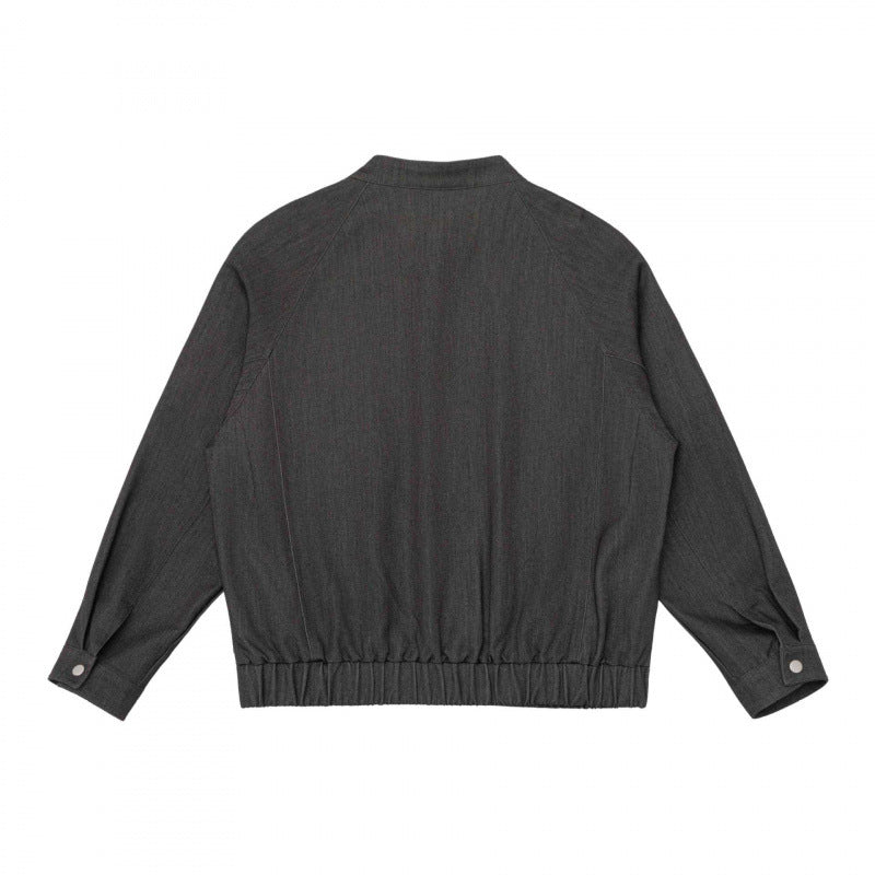 Unisex Kurzblouson im Overshirt‑Stil mit Stehkragen, Reißverschluss und elastischem Saum Shop Nory