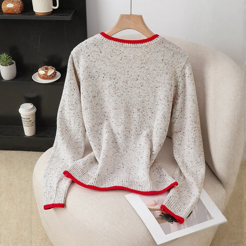 Damen Verspielter Strickcardigan mit Herzknöpfen Shop Nory
