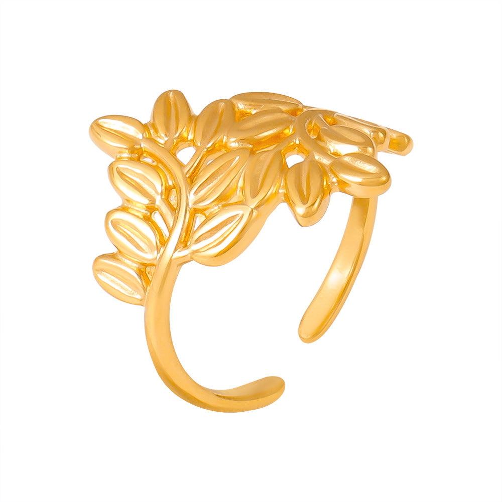 Damen Offene Ringe mit Pflanzenmuster Shop Nory