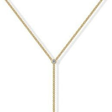 Damen Y-Halskette mit funkelndem Zirkonia-Anhänger und filigranem Design Shop Nory
