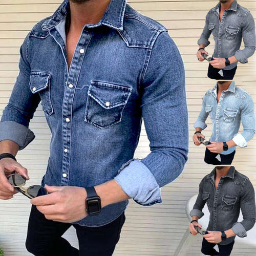 Herren Denim Hemd mit modernem Schnitt und praktischen Brusttaschen