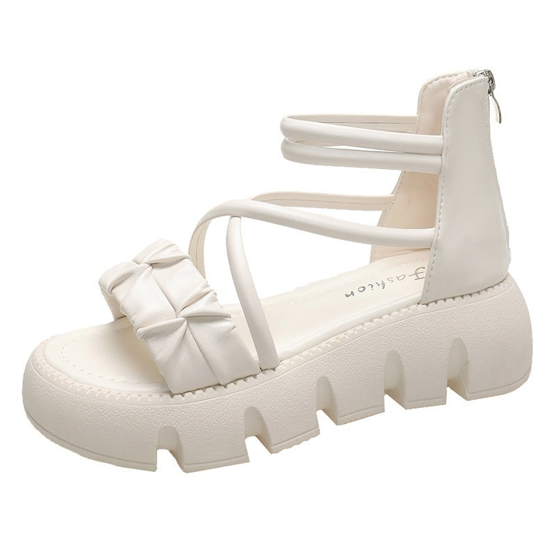 Damen modische Keilsandalen mit raffiniertem Riemendesign