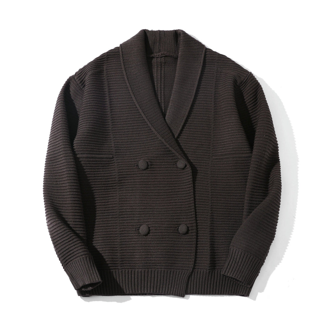 Damen Doppelreihige Strickcardigan mit Schalkragen und Strukturstrick Shop Nory