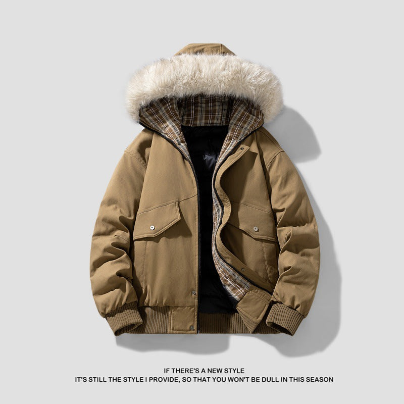 Herren Kurzparka mit wattierter Innenlage, abnehmbarer Kapuze und aufgesetzten Pattentaschen Shop Nory