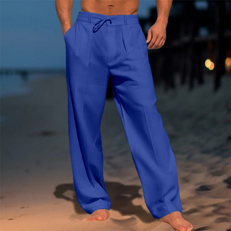 Herren elegante Freizeithose mit legerem Schnitt und verstellbarem Bund