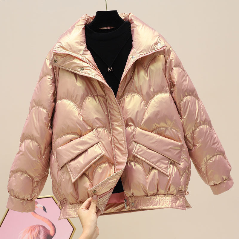 Damen Modische Hochglanz Steppjacke Shop Nory