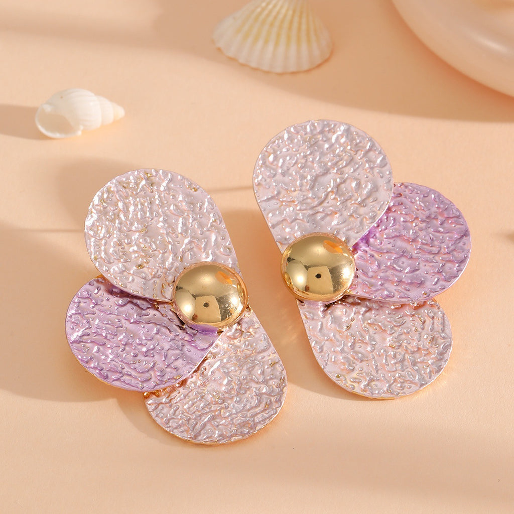 Damen Ohrclips im kunstvollen Blumenmuster Shop Nory
