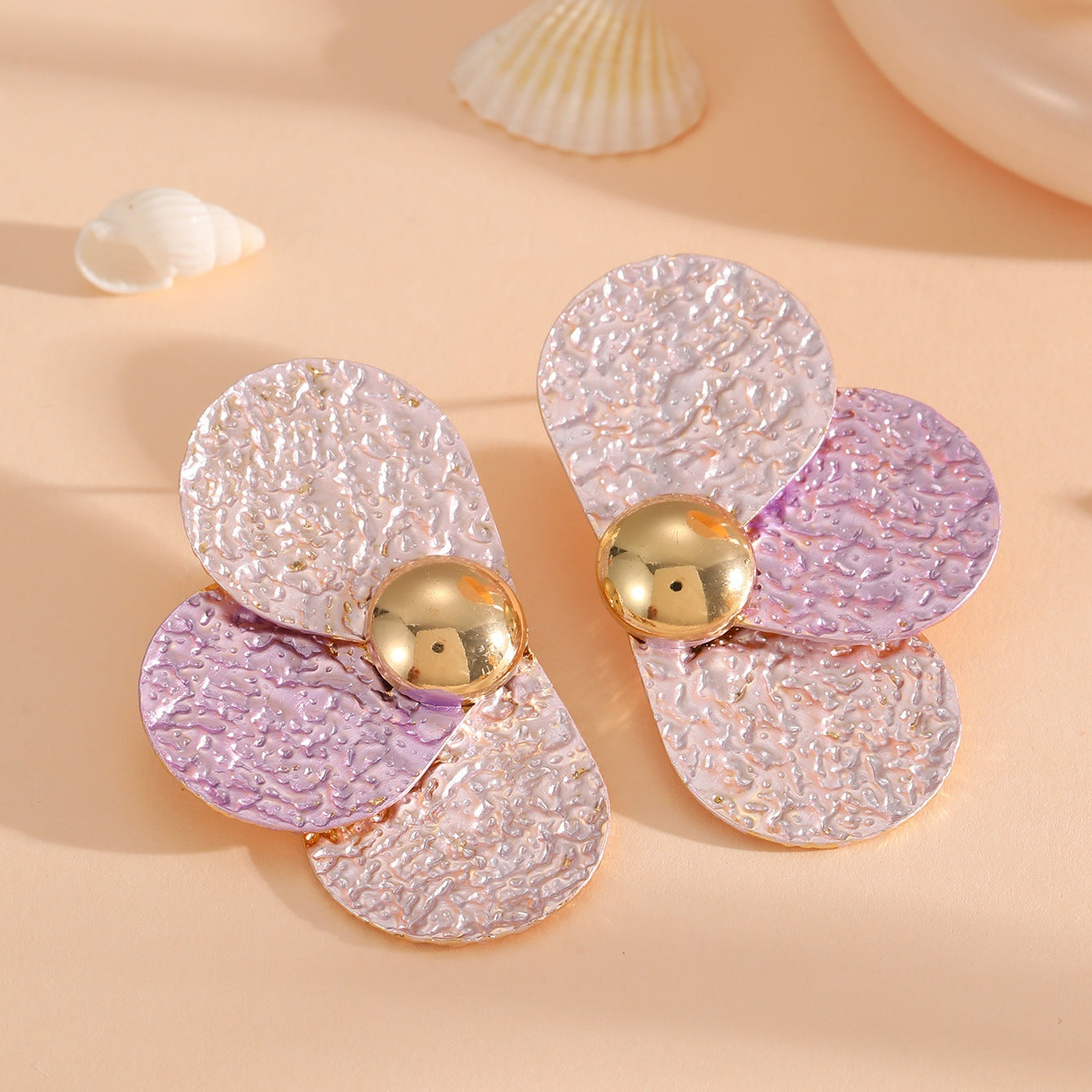 Damen Ohrclips im kunstvollen Blumenmuster Shop Nory