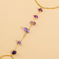 Damen Halskette mit feinen Amethyststeinen und elegantem Gliederdesign Shop Nory