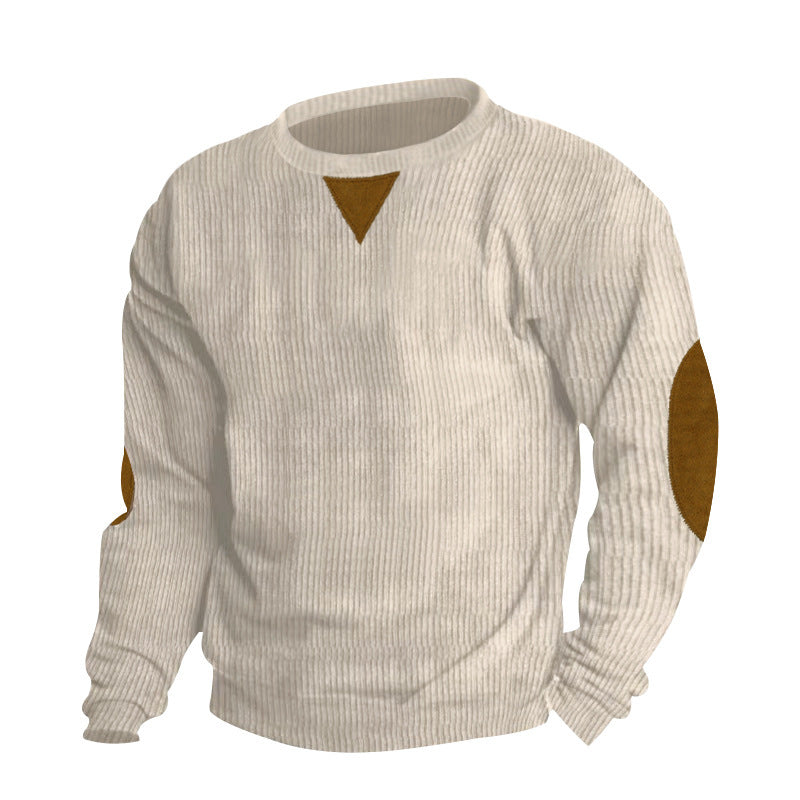 Herren nan strukturiertes Feinstrick-Sweatshirt mit Ellbogenpatches und Rundhalsausschnitt Shop Nory