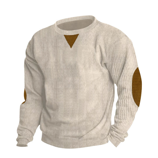 Herren nan strukturiertes Feinstrick-Sweatshirt mit Ellbogenpatches und Rundhalsausschnitt Shop Nory