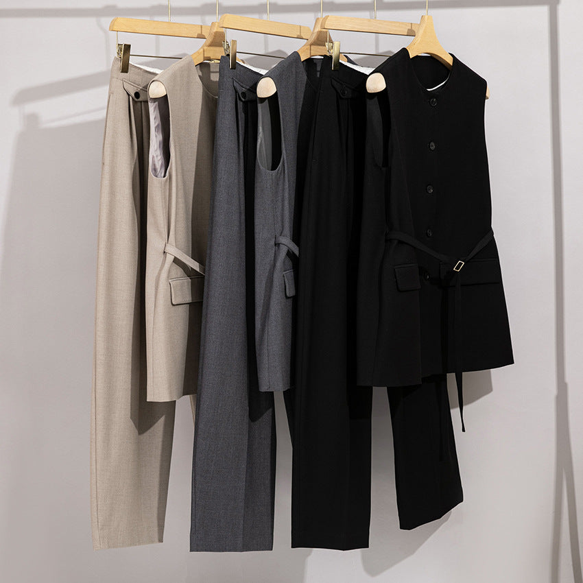 Damen Hochtaillierte weite Anzughose mit Bundfalten Shop Nory